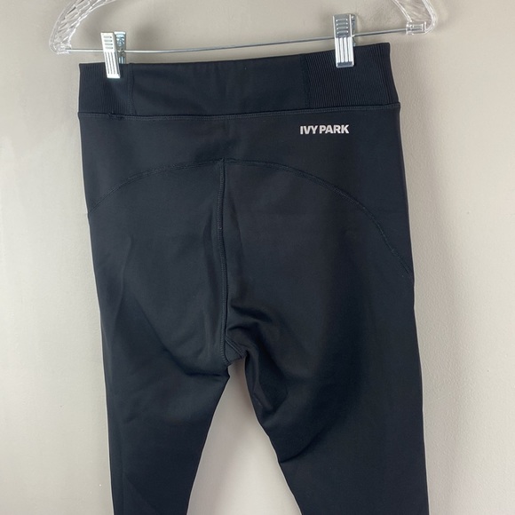 Ivy Park “Y” Black Cropped High Waist  Leggings Size L - Picture 12 of 15